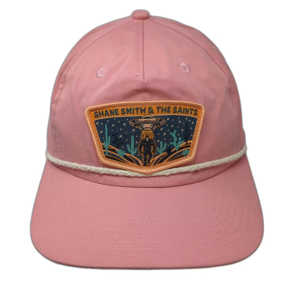 Shane Smith & The Saints Pink Trucker Rope Hat Snapback OS Bigfoot UFO Patch
